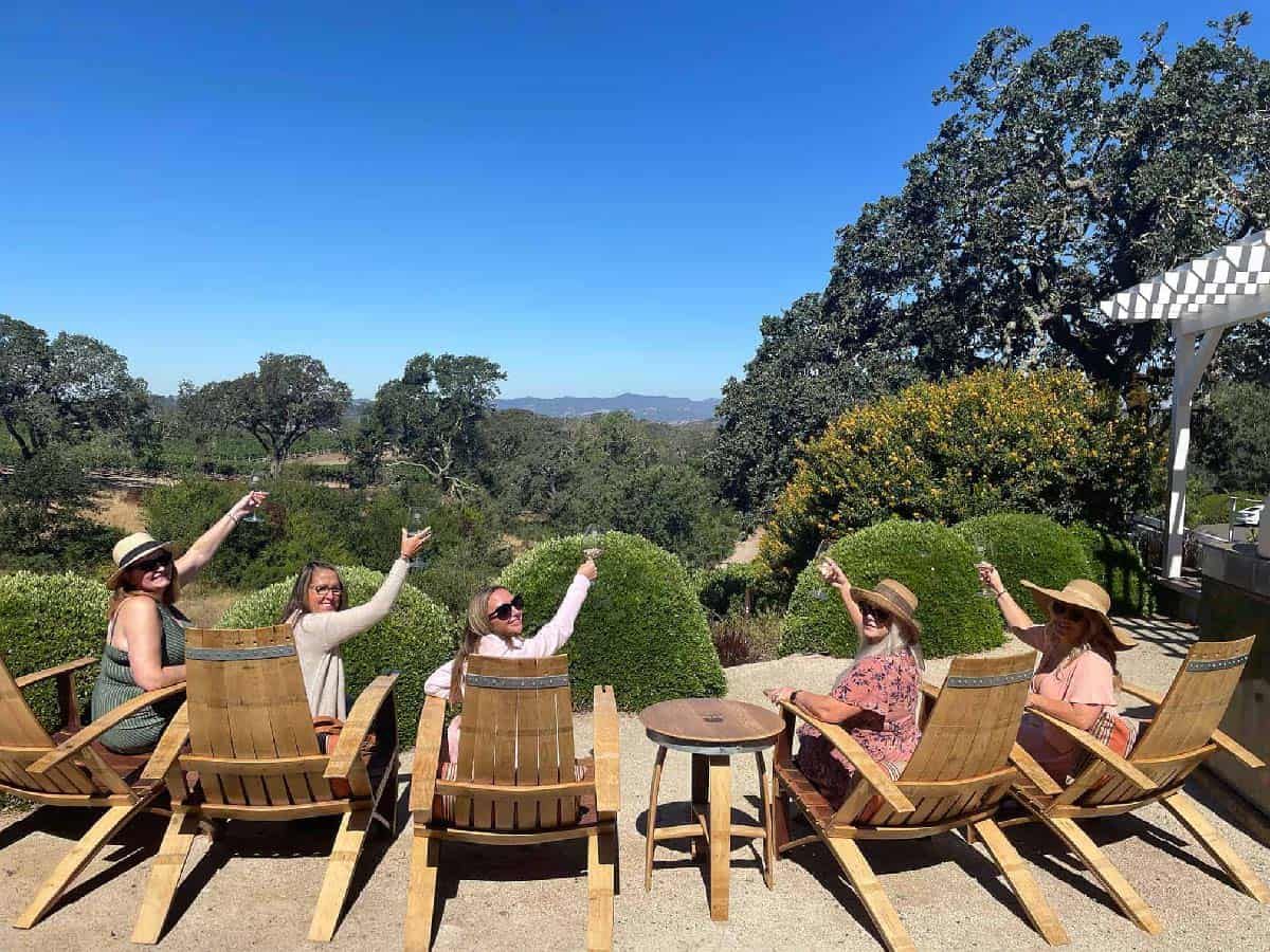 Sophisticated group enjoying a Napa Private Wine Tour with Squire Livery luxury transport